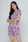 Zivame Toy Story Knit Cotton Sleep Short Set - Orchid Bloom — thumbnail 4